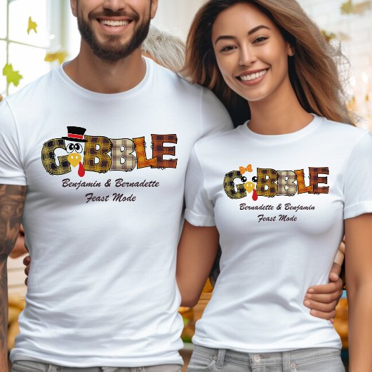 Matching Name Erntedank Couple Turkey Gobble B T-Shirt