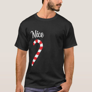 Matching Naughty und Nice Paares Weihnachten Pajam T-Shirt