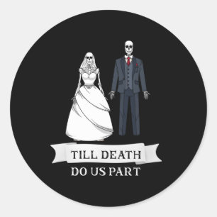 Matching New Bride Groom Til Death Do us Part Runder Aufkleber