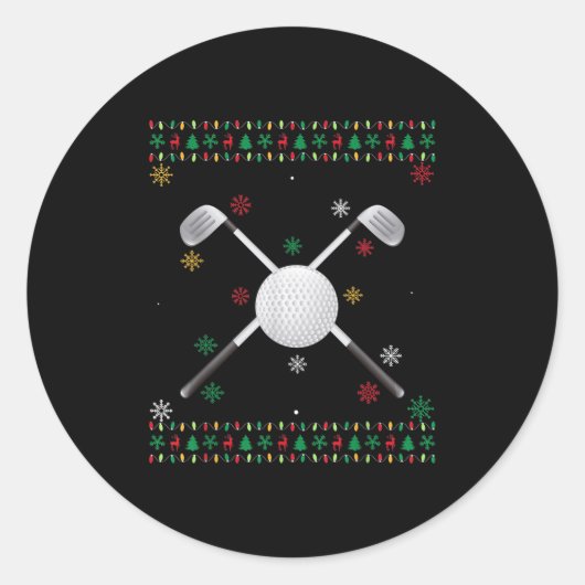 Matching Outfits For Holiday Party Golf Ugly Chris Runder Aufkleber (Vorderseite)