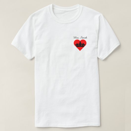 Matching Paar Königin Mrs. Crown Red Heart T-Shirt (Design vorne)