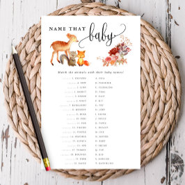 Matching Paper Card für Woodland Animal Baby Flyer