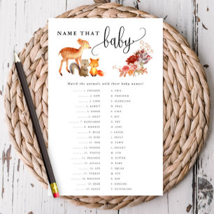 Matching Paper Card für Woodland Animal Baby Flyer
