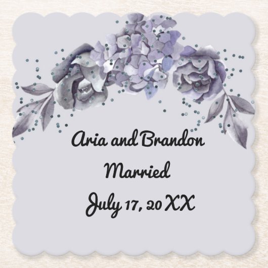 Matching Paper Untersetzer für Hochzeiten in Slate (Vorderseite)