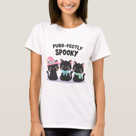 Matching Pastellfarben Black Cat Halloween T-Shirt