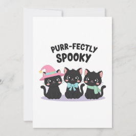 Matching Pastellfarben Black Cat Halloween T-Shirt Einladung