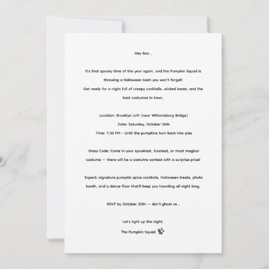 Matching Pastellfarben Black Cat Halloween T-Shirt Einladung (Rückseite)