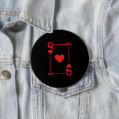 Matching Queen Hearts Anzug Playing Cards Moderne Button (Beispiel)