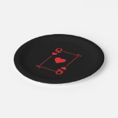 Matching Queen Hearts Anzug Playing Cards Moderne Pappteller (Schrägansicht)
