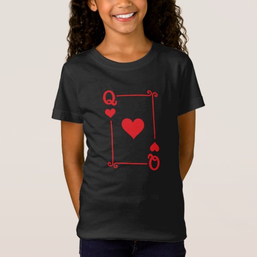 Matching Queen Hearts Anzug Playing Cards Moderne T-Shirt (Vorderseite)