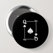 Matching Queen Spades Anzug Playing Cards Moderne Button (Vorne & Hinten)