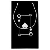 Matching Queen Spades Anzug Playing Cards Moderne Kleine Geschenktüte (Rückseite)