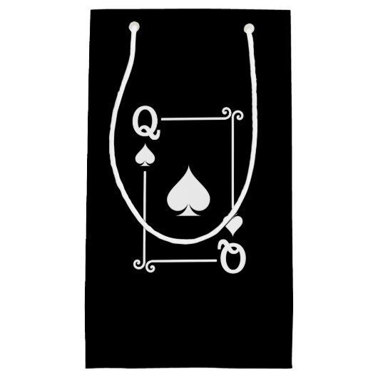 Matching Queen Spades Anzug Playing Cards Moderne Kleine Geschenktüte (Vorderseite)