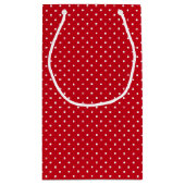 Matching Red & White Swiss Dots Kleine Geschenktüte (Rückseite)