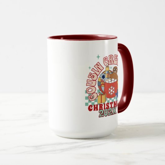 Matching Retro Cousin Crew Weihnachtskinder Tasse (VorderseiteRechts)
