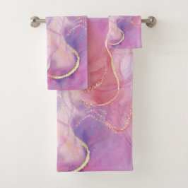 Matching Rosa Gold & Marble Badhandtuch Set