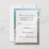 Matching RSVP Card, Two Sand Hearts Beach Wedding Karte (Rückseite)
