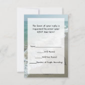 Matching Sand Hearts am Strand, Romantischer Ozean RSVP Karte (Rückseite)