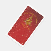 Matching Set Christmas Red Gold Tree Name Serviette (Ecke)