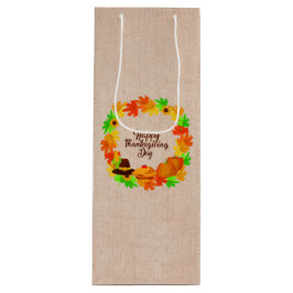 Matching Set Erntedank Green Gold Kranz Hat Geschenktüte Für Weinflaschen