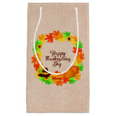 Matching Set Erntedank Green Gold Kranz Hat Kleine Geschenktüte (Vorderseite)