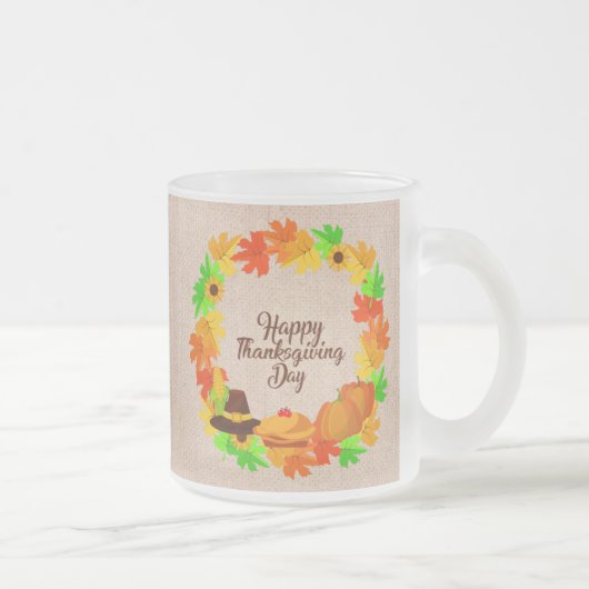 Matching Set Erntedank Green Gold Kranz Hat Mattglastasse (Rechts)