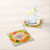 Matching Set Erntedank Green Gold Kranz Hat Rechteckiger Pappuntersetzer (Vor Ort)