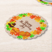 Matching Set Erntedank Green Gold Kranz Hat Untersetzer (angewinkelt)