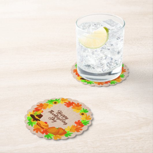 Matching Set Erntedank Green Gold Kranz Hat Untersetzer (Vor Ort)