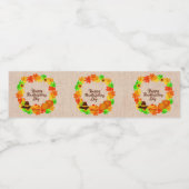 Matching Set Erntedank Green Gold Kranz Hat Wasserflaschenetikett (Einzelnes Label)