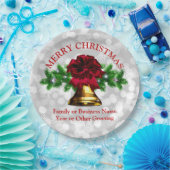 Matching Set - Gold Bell Red Bow Christmas 20xx 9" Pappteller (Party)