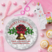 Matching Set - Gold Bell Red Bow Christmas 20xx 9" Pappteller (Party)