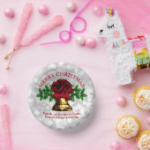 Matching Set - Gold Bell Red Bow Weihnachten 20xx Pappteller (Party)