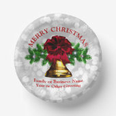 Matching Set - Gold Bell Red Bow Weihnachten 20xx Pappteller (Vorderseite)