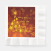 Matching Set Gold Stars Name Weihnachten Serviette (Vorderseite)