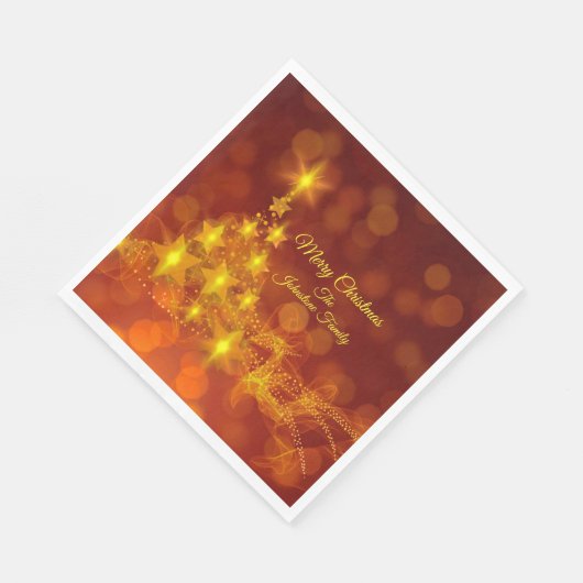 Matching Set Gold Stars Name Weihnachten Serviette (Ecke)