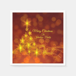 Matching Set Gold Stars Name Weihnachtscocktail Serviette