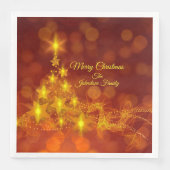 Matching Set Gold Stars Name Weihnachtsessen Serviette (Vorderseite)