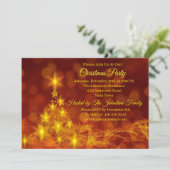 Matching Set Gold Stars Tree Ändern Text Weihnacht Einladung (Stehend Vorderseite)