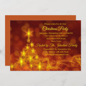 Matching Set Gold Stars Tree Ändern Text Weihnacht Einladung (Vorne/Hinten)