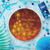 Matching Set Gold Stars Tree Change Name 9" Pappteller (Party)