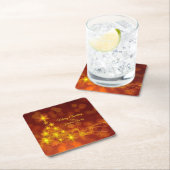 Matching Set Gold Stars Tree Change Name Rechteckiger Pappuntersetzer (Vor Ort)