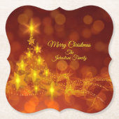 Matching Set Gold Stars Tree Change Name Untersetzer (Vorderseite)