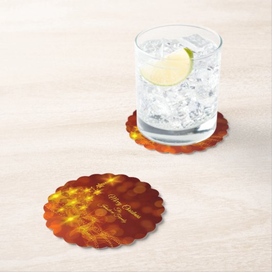 Matching Set Gold Stars Tree Change Name Untersetzer (Vor Ort)