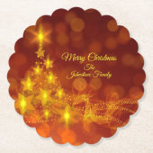 Matching Set Gold Stars Tree Change Name Untersetzer (Vorderseite)