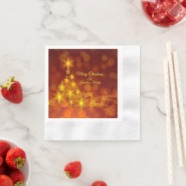 Matching Set Gold Stars Tree Change Name Weihnacht Serviette