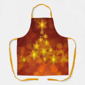 Matching Set Gold Stars Weihnachtsbaum Schürze (Vorderseite)