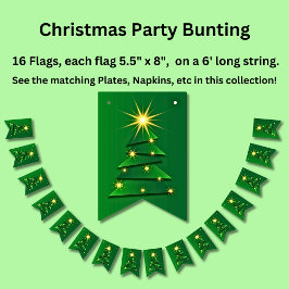 Matching Set Green Christmas Tree Wimpelkette