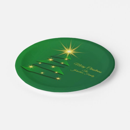 Matching Set Green Tree 20xx Change Name 7" Pappteller (Schrägansicht)