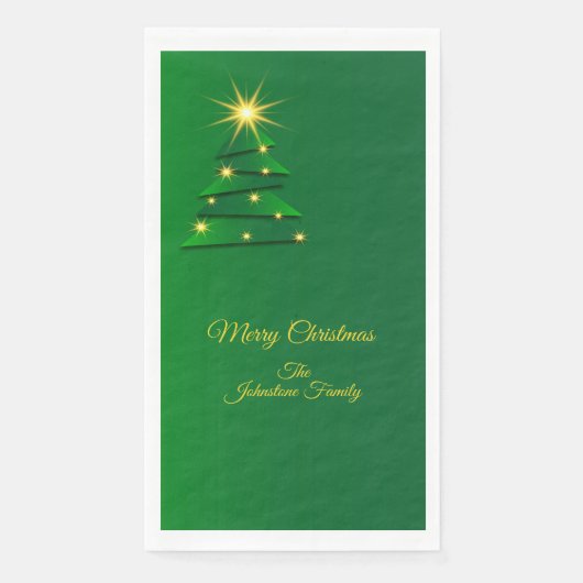 Matching Set Green Tree Change Name Gasttuch Serviette (Vorderseite)